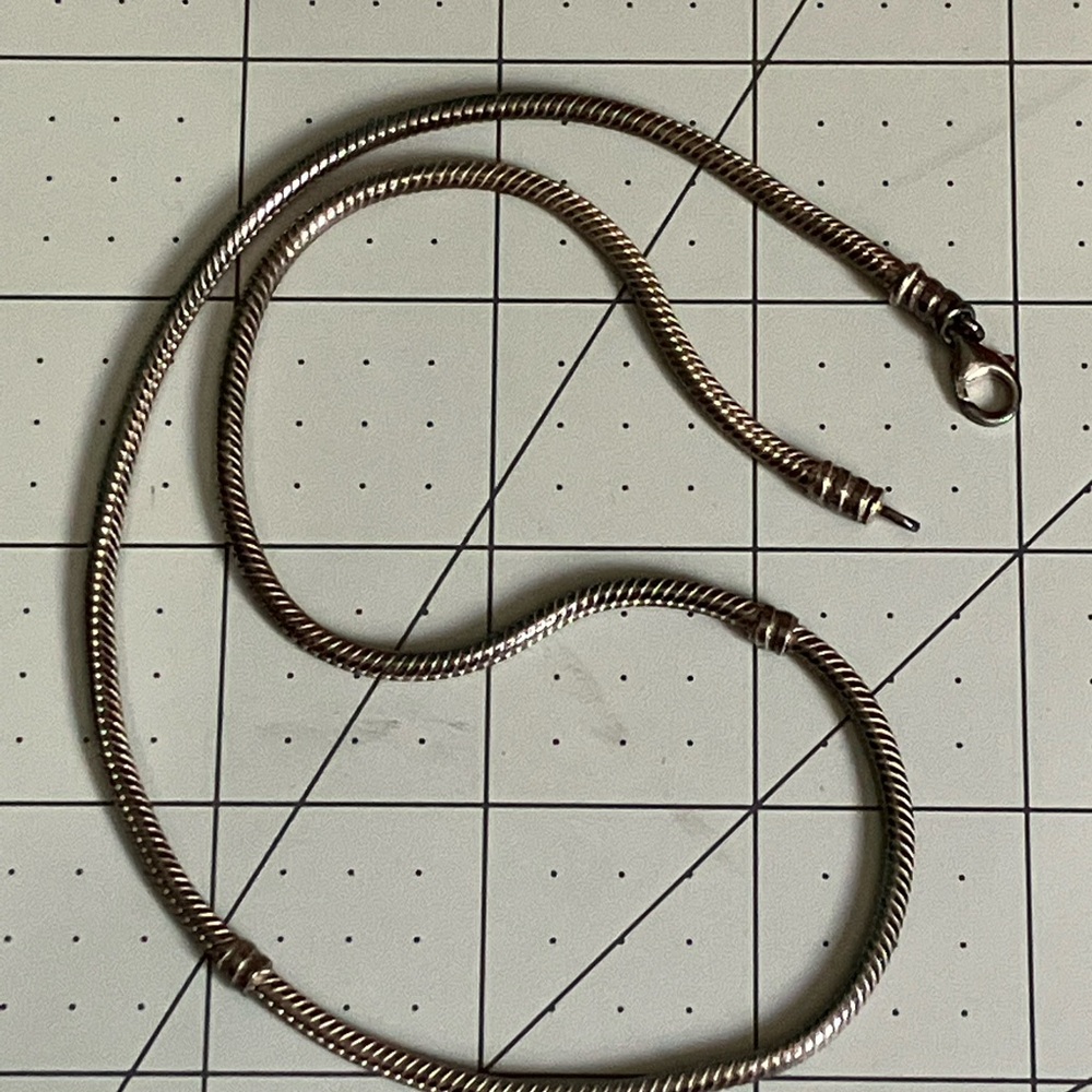 Sterling Silver Pandora 3mm Snake Chain Necklace with Lobster Clasp